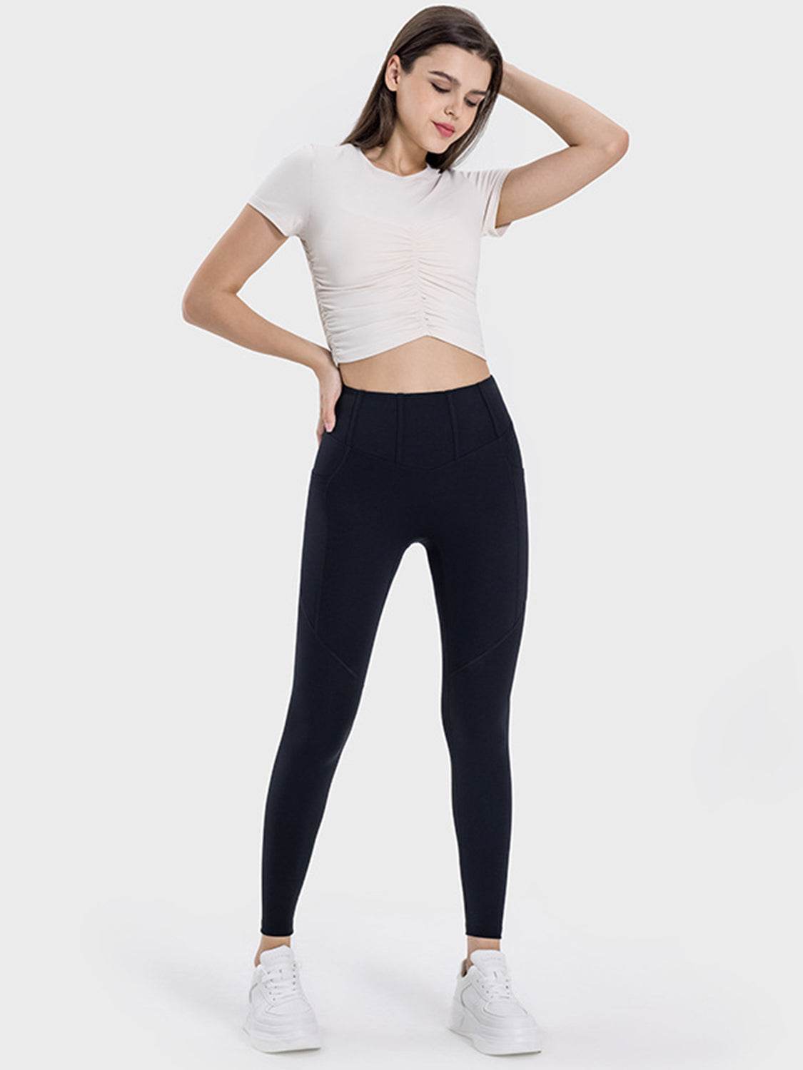 Millennia Pocketed High Waist Active Leggings - Velveta Studio