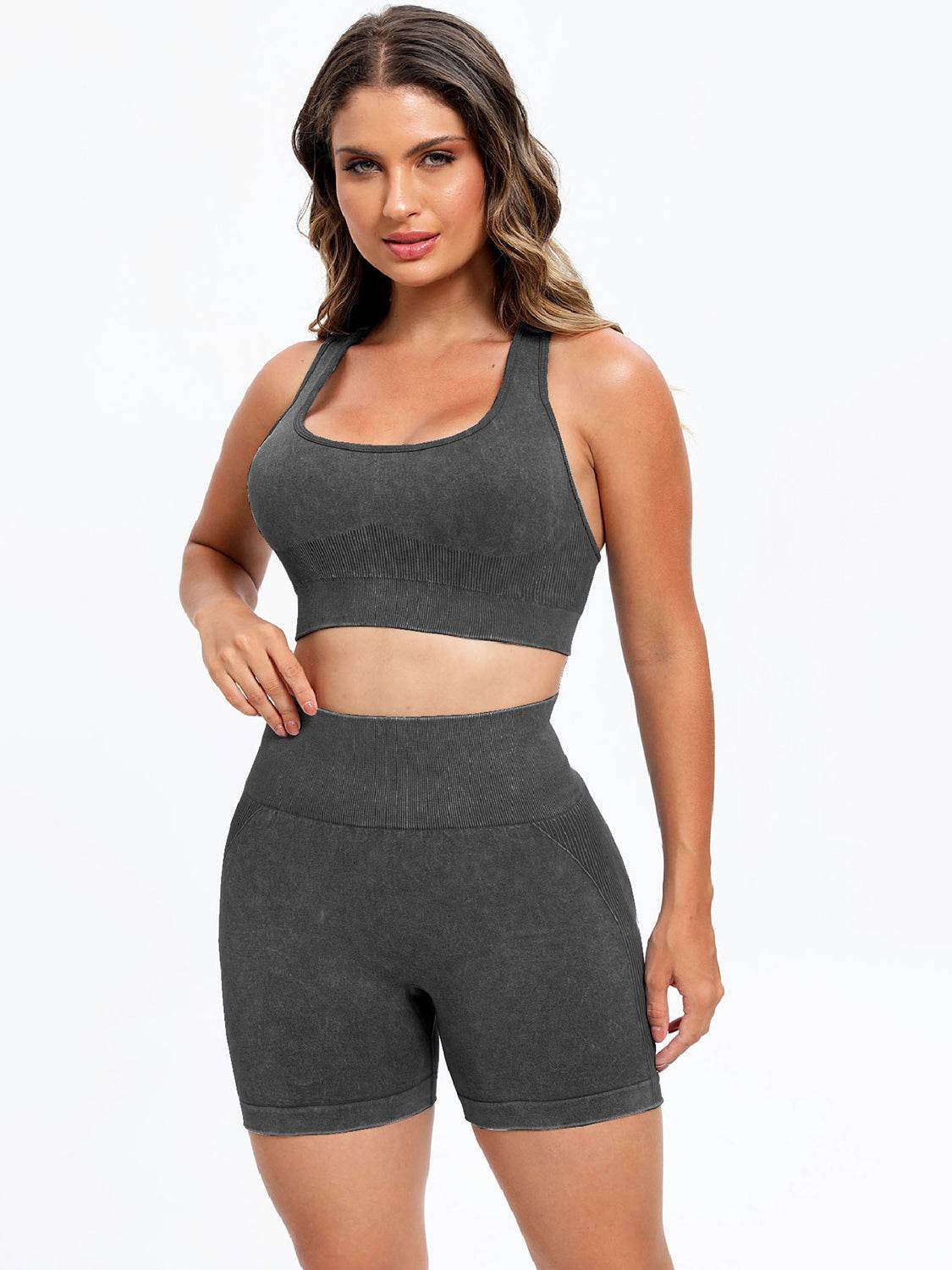 Scoop Neck Wide Strap Top and Shorts Active Set - Velveta Studio