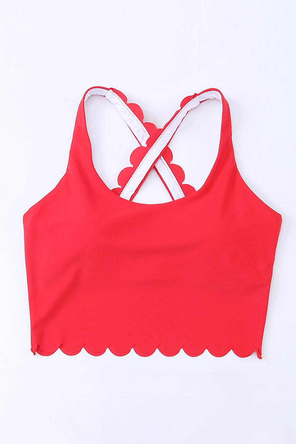 Crisscross Scoop Neck Swim Top - Velveta Studio
