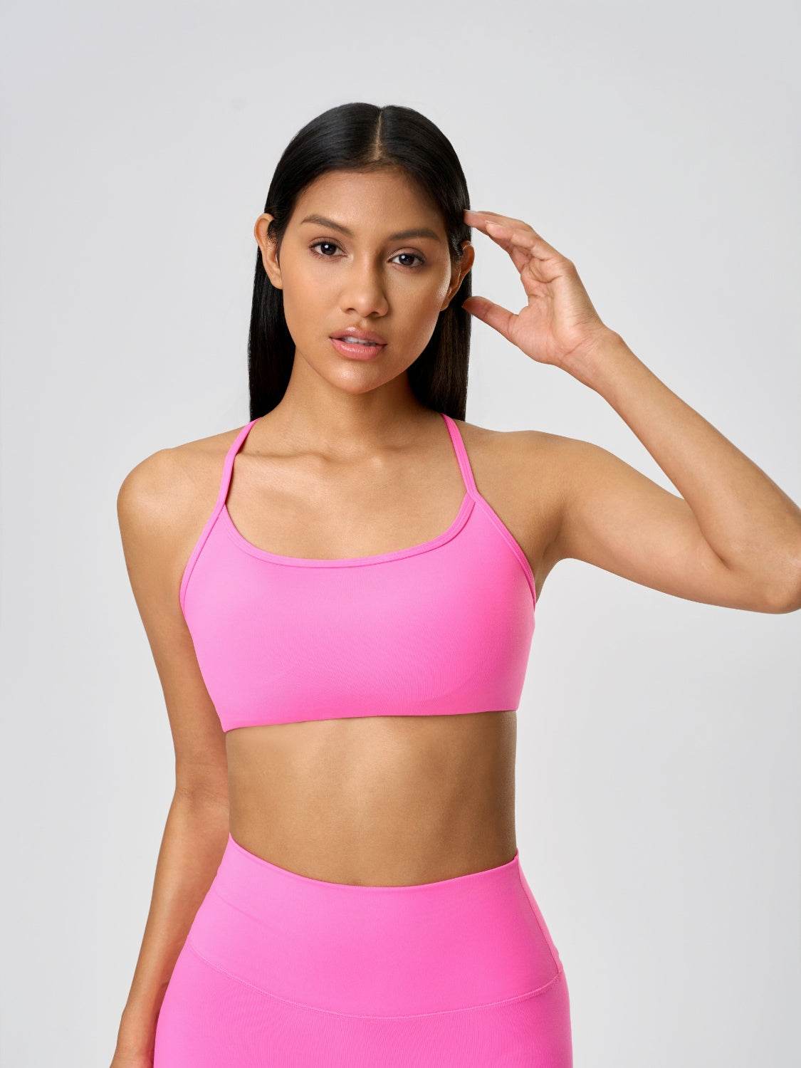 Millennia Crisscross Back Scoop Neck Active Cami with Detachable Chest Pads - Velveta Studio