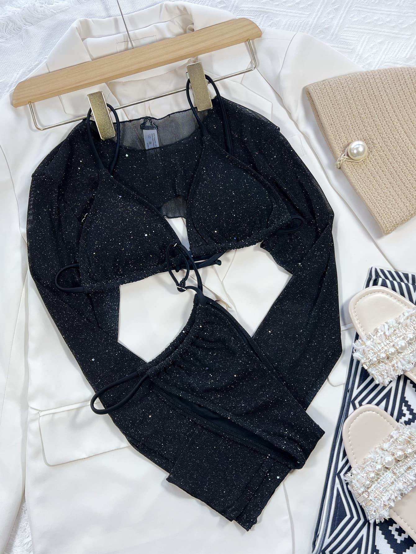 Glitter Three-Piece Swim Set - Velveta Studio