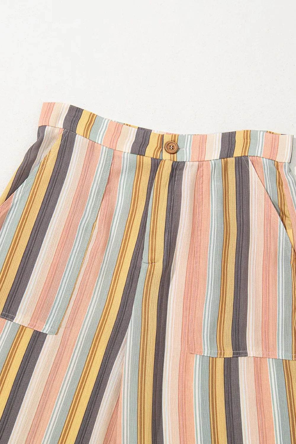 Striped Smocked Cami Top and Wide Leg Pants Set - Velveta Studio