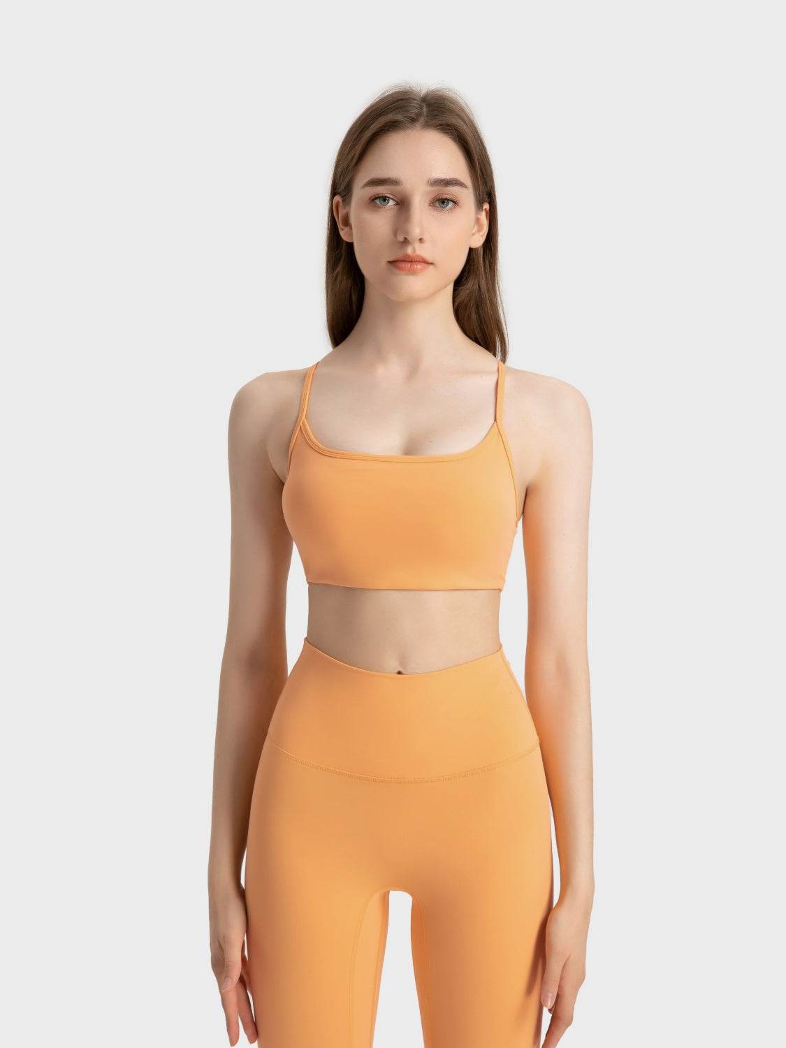 Millennia Crisscross Back Scoop Neck Active Cami with Detachable Chest Pads - Velveta Studio