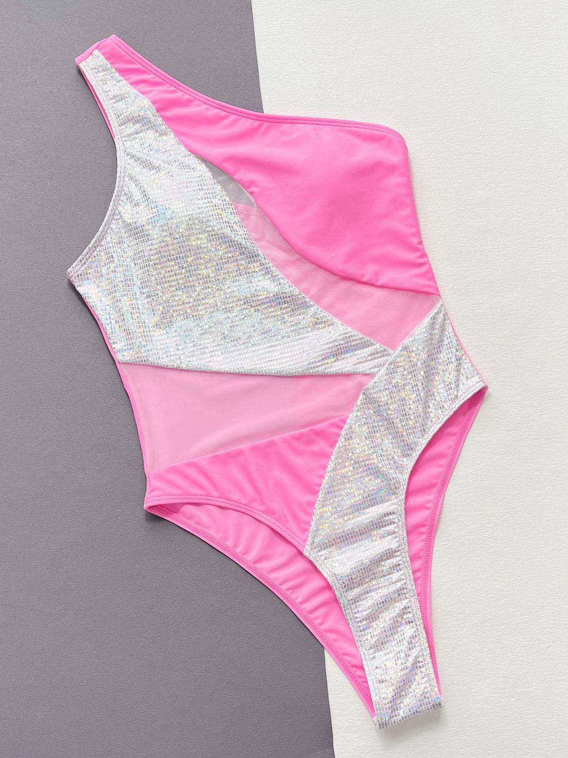 Contrast Panel One-Piece Swimsuit - Velveta Studio