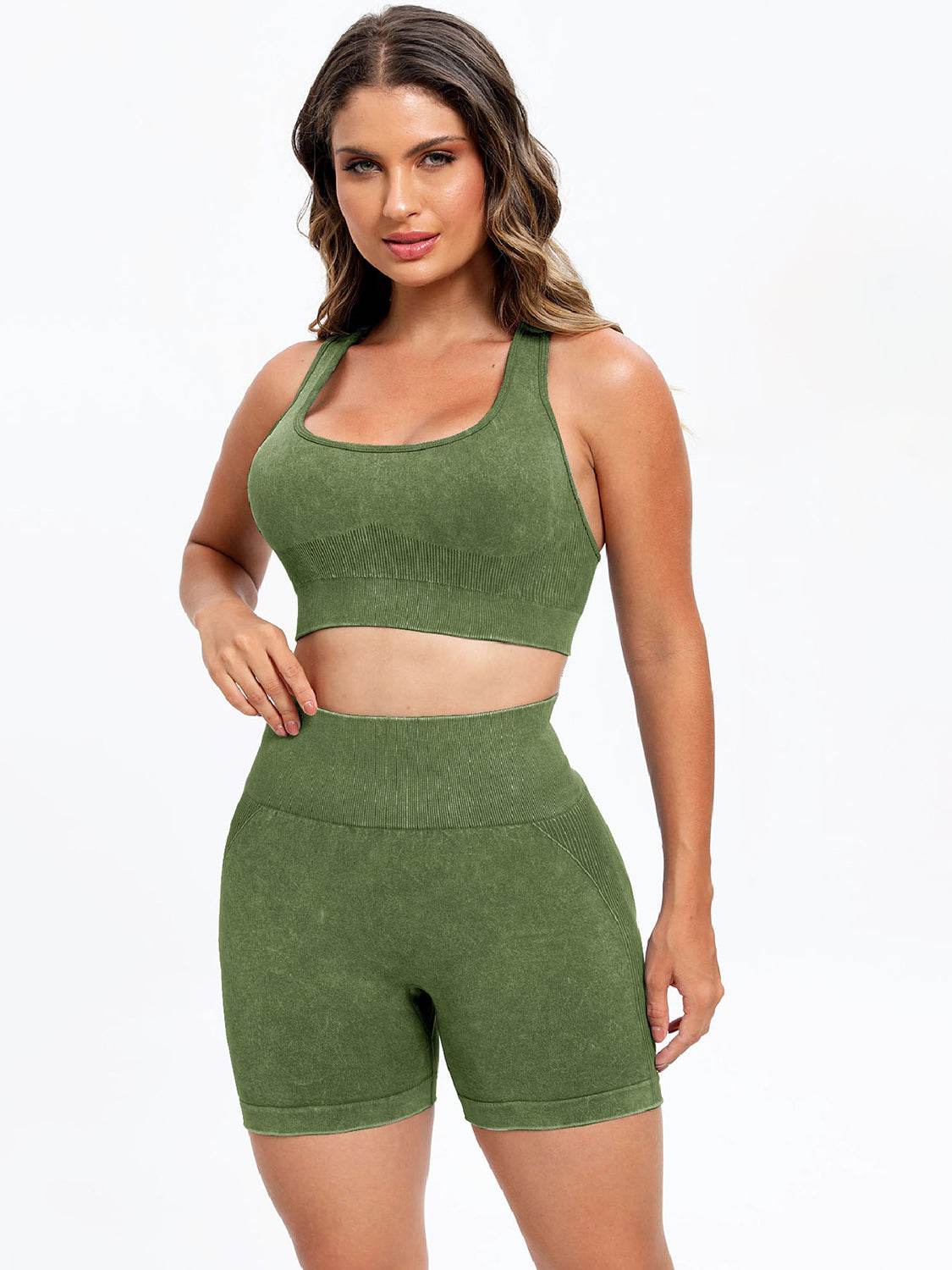 Scoop Neck Wide Strap Top and Shorts Active Set - Velveta Studio
