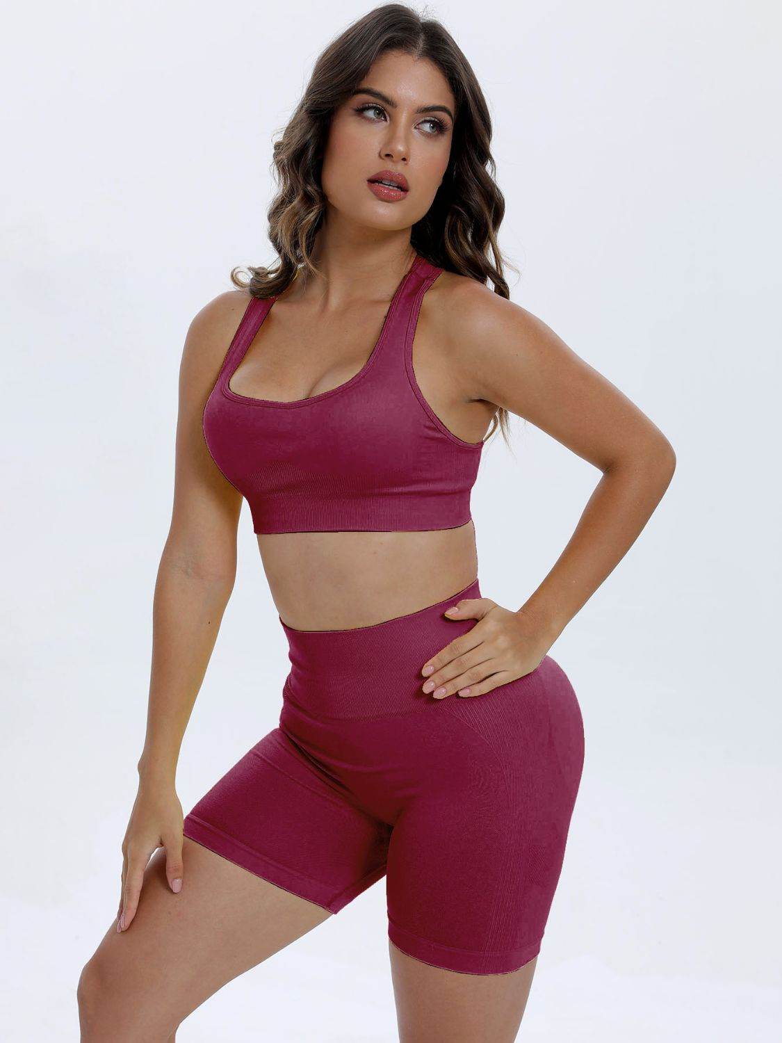 Scoop Neck Wide Strap Top and Shorts Active Set - Velveta Studio