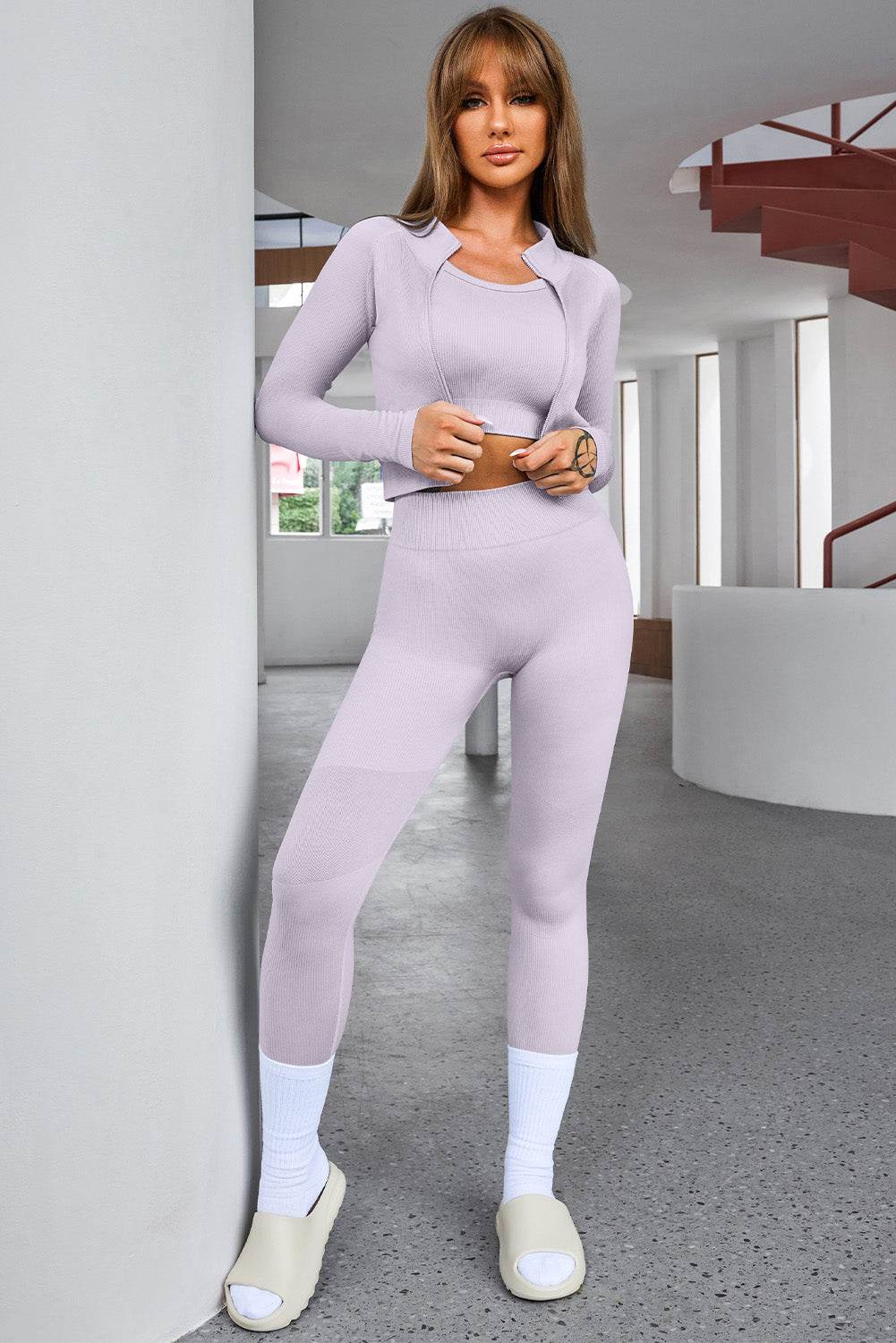 Tank Cropped Active Top and Pants Set - Velveta Studio