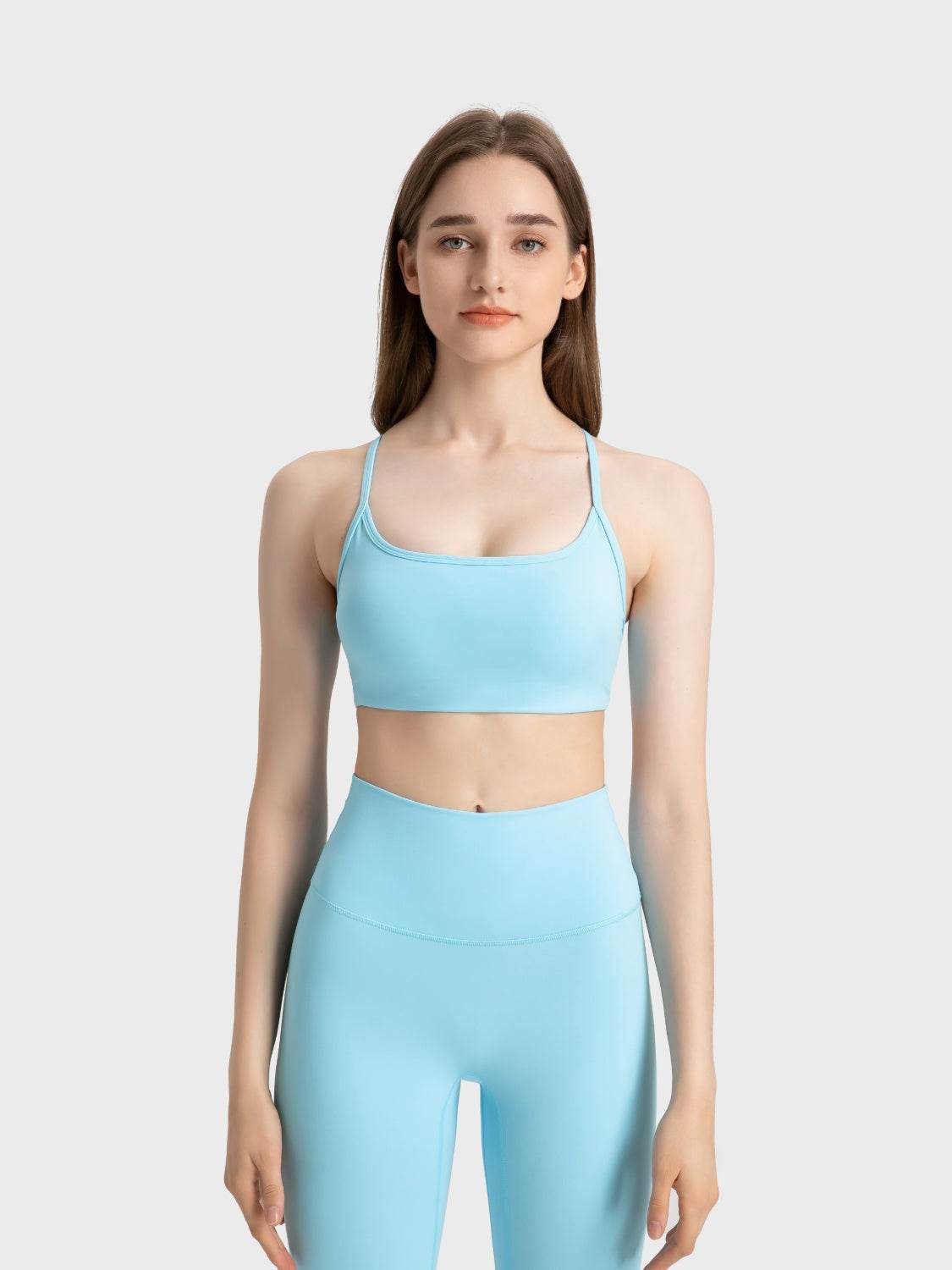 Millennia Crisscross Back Scoop Neck Active Cami with Detachable Chest Pads - Velveta Studio