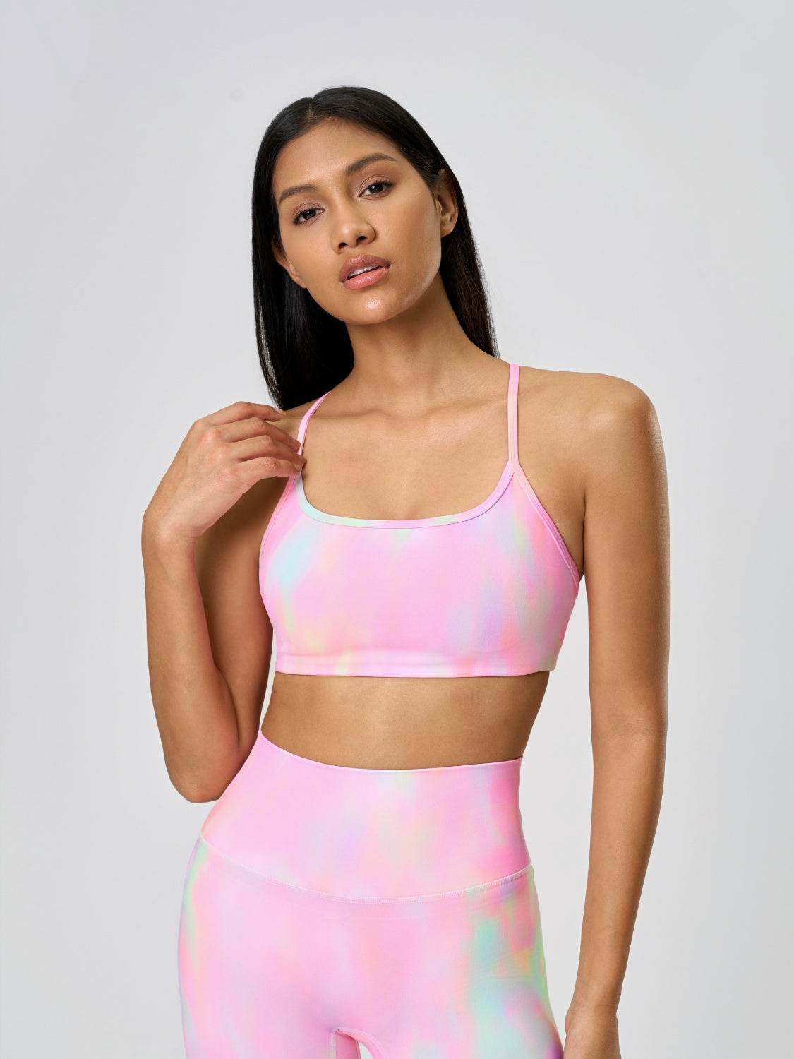 Millennia Crisscross Back Scoop Neck Active Cami with Detachable Chest Pads - Velveta Studio