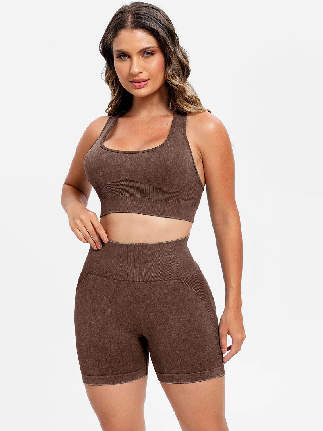 Scoop Neck Wide Strap Top and Shorts Active Set - Velveta Studio
