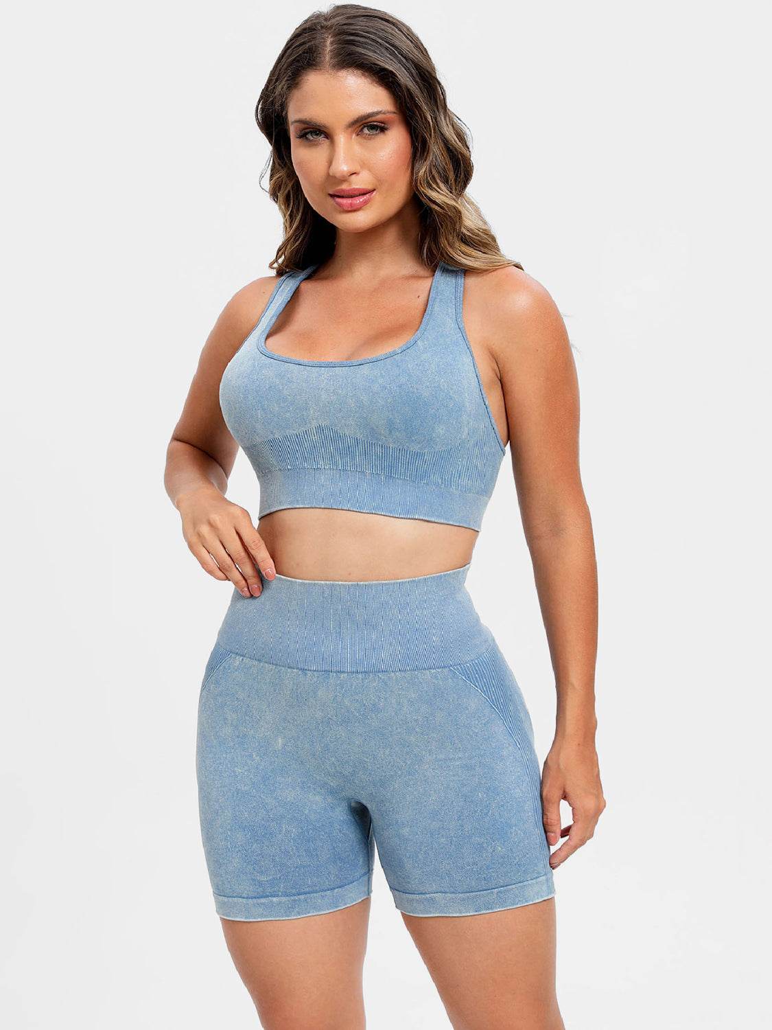 Scoop Neck Wide Strap Top and Shorts Active Set - Velveta Studio