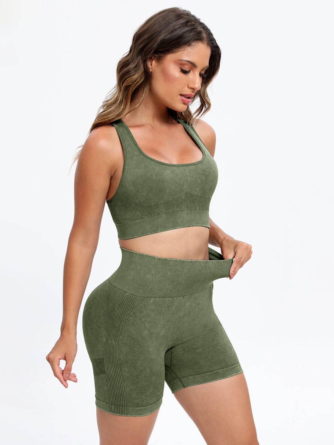 Scoop Neck Wide Strap Top and Shorts Active Set - Velveta Studio