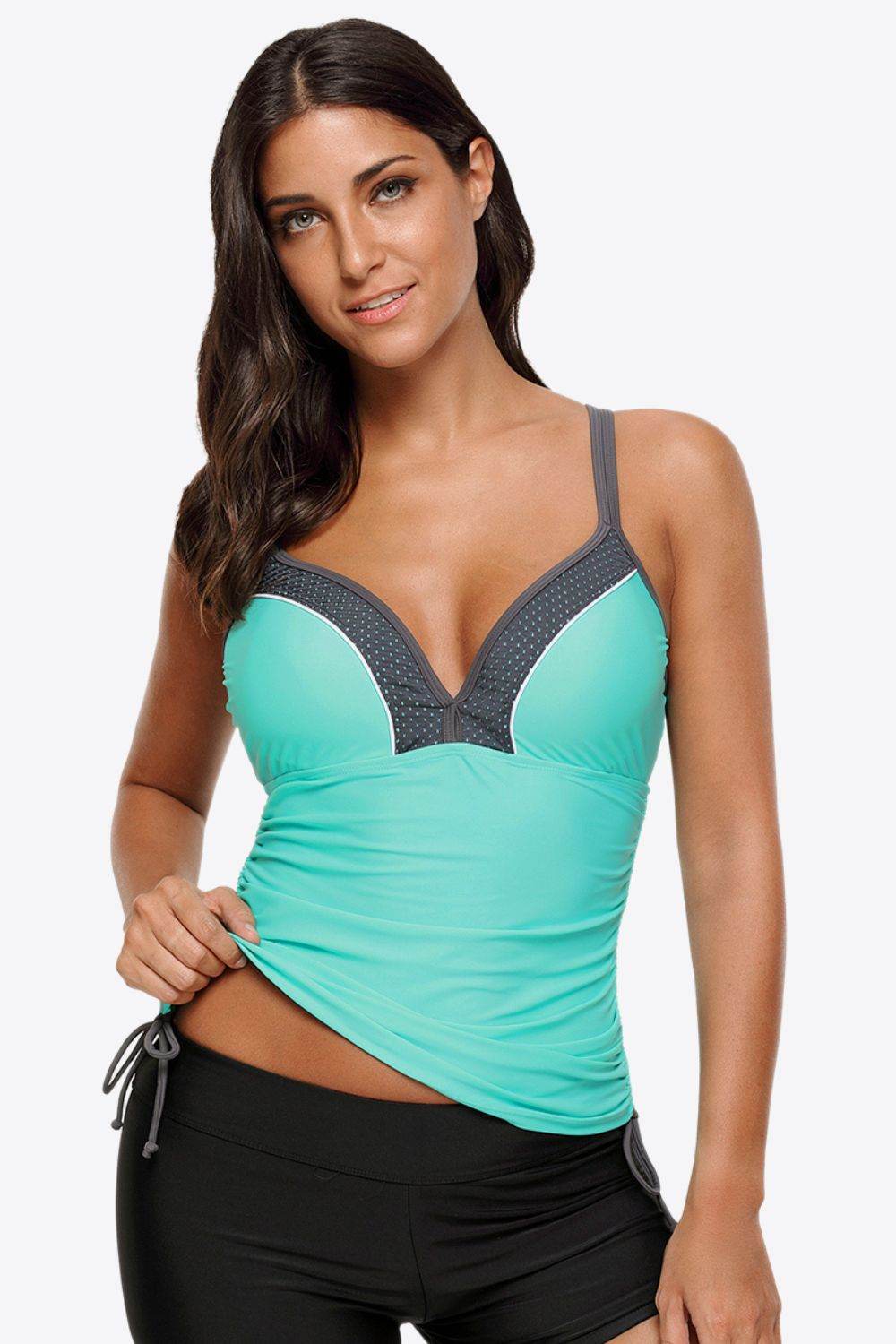 Contrast Sweetheart Neck Swim Cami - Velveta Studio
