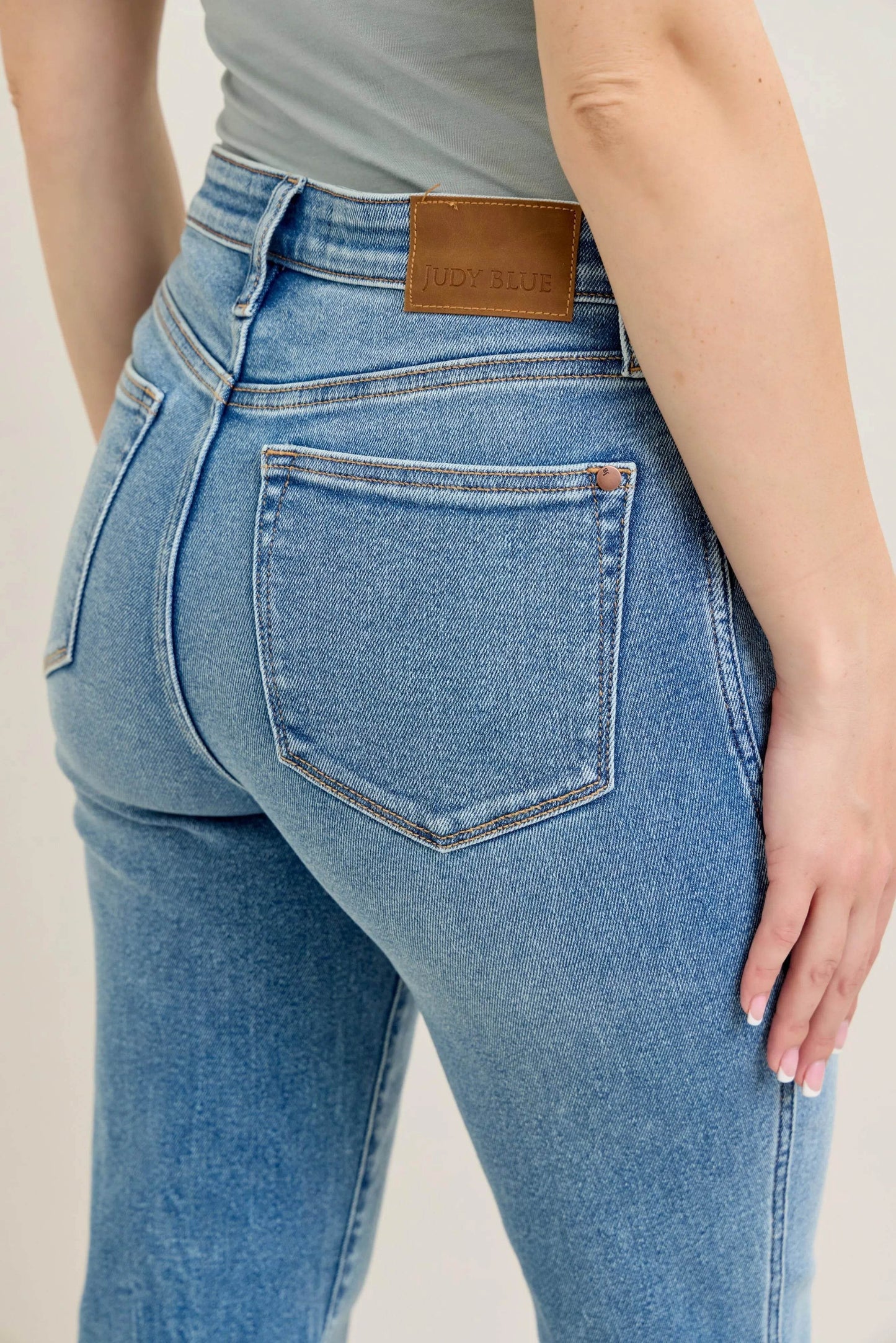 Full Size Hw Vintage Straight Jeans Plus Size - Velveta Studio