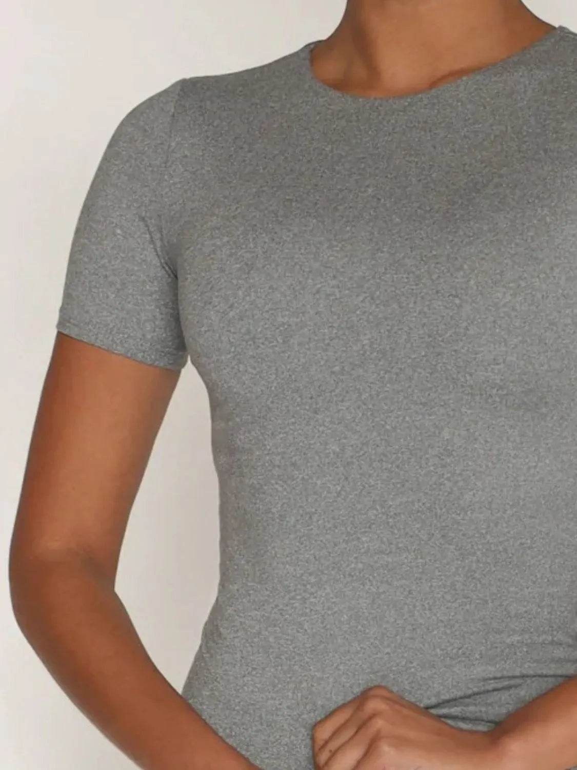 Round Neck Short Sleeve Swim Top - Velveta Studio