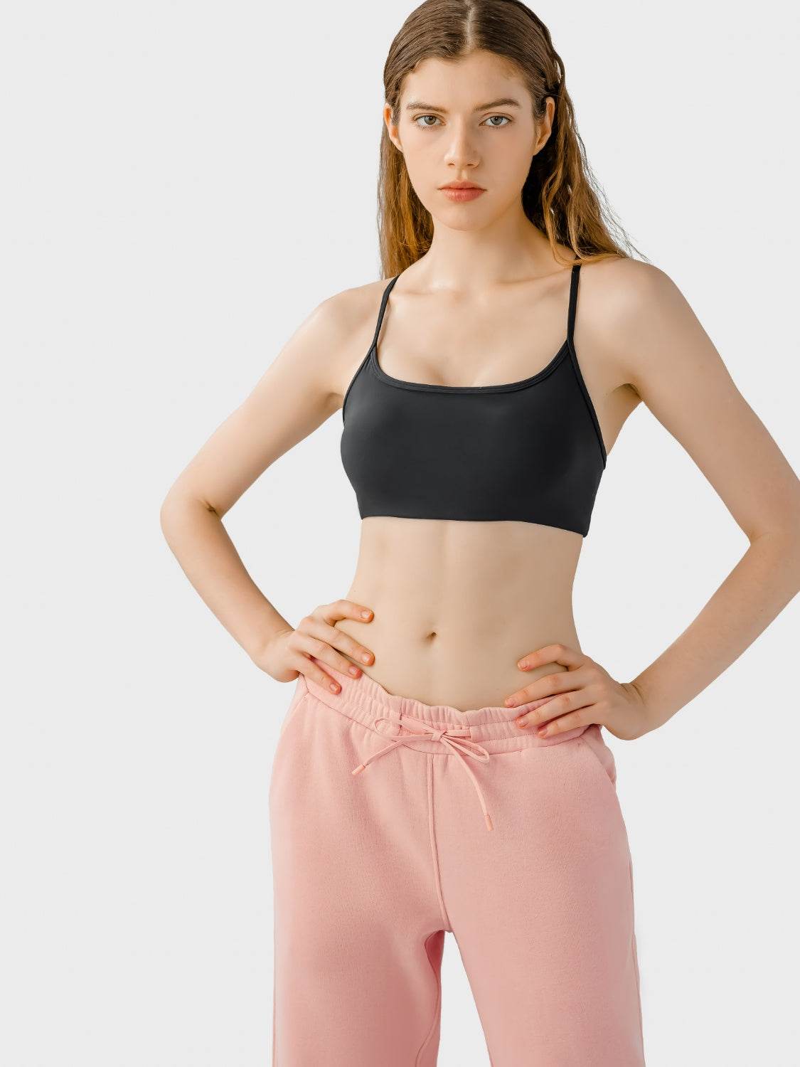 Millennia Crisscross Back Scoop Neck Active Cami with Detachable Chest Pads - Velveta Studio