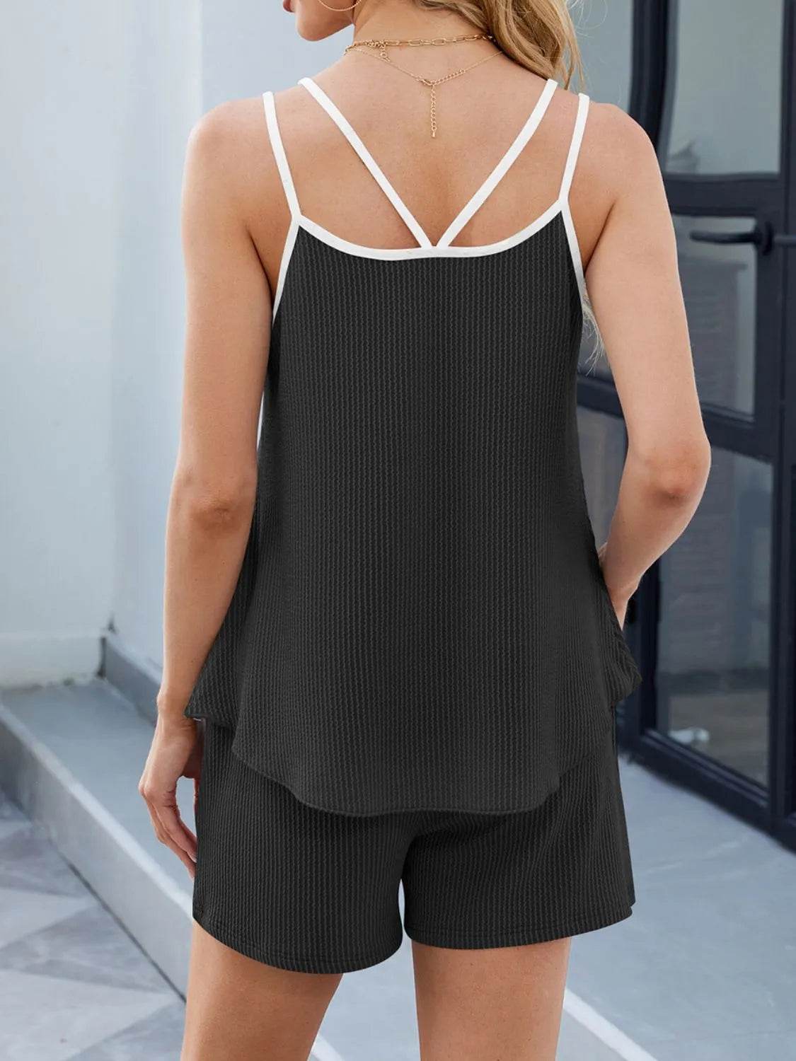 Double Spaghetti Strap Cami and Shorts Set - Velveta Studio