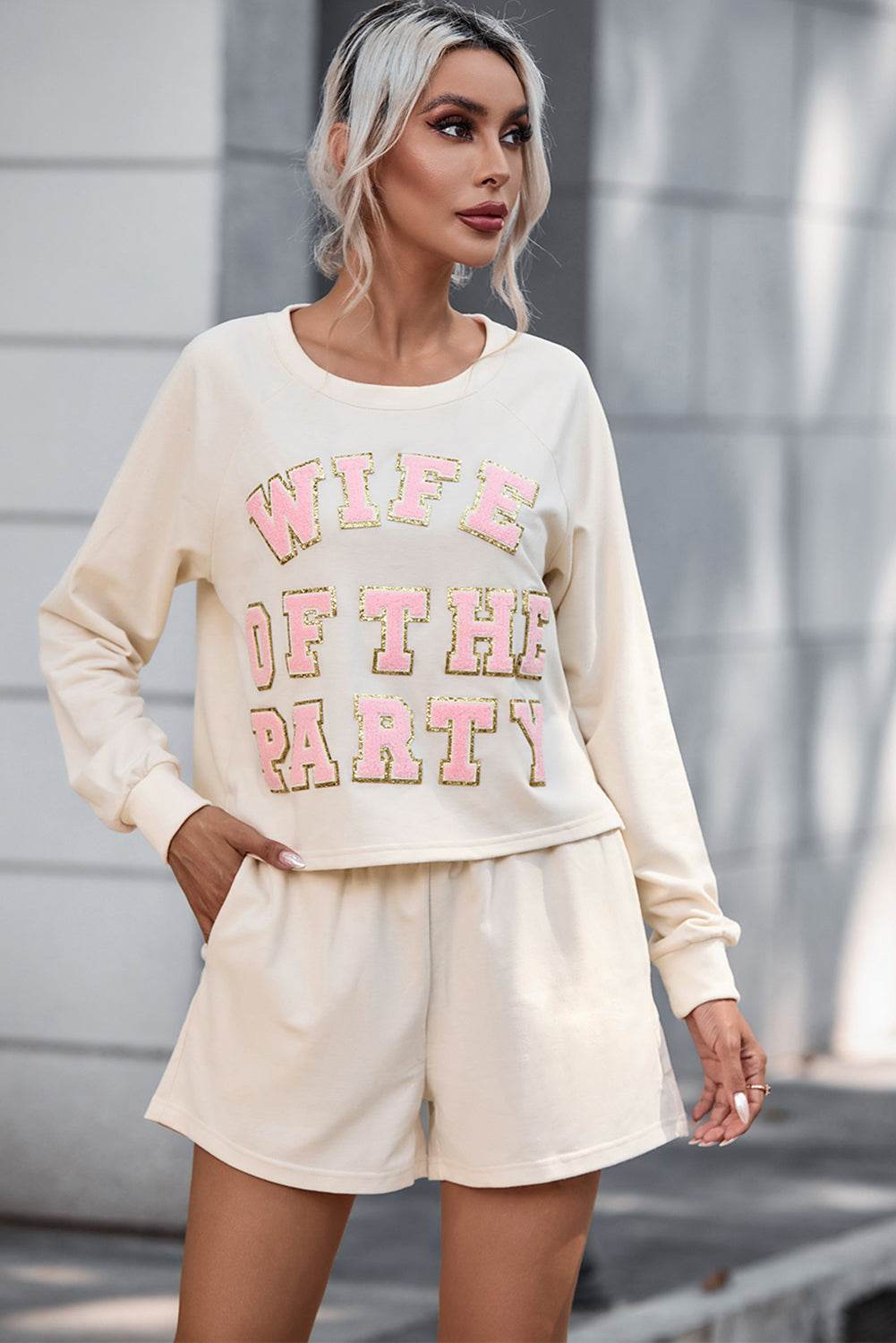 WIFE OF THE PARTY Round Neck Top and Shorts Set - Velveta Studio