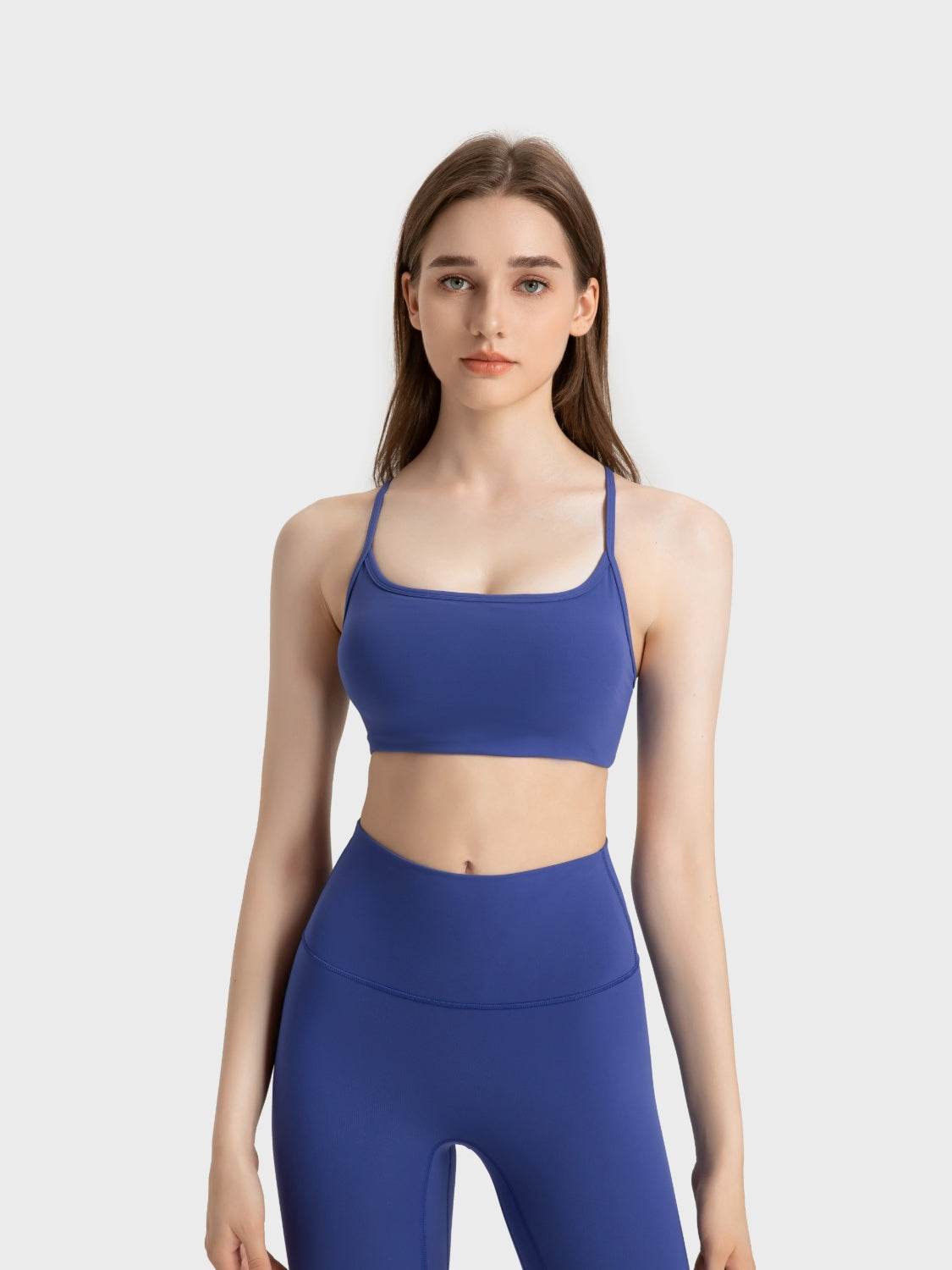 Millennia Crisscross Back Scoop Neck Active Cami with Detachable Chest Pads - Velveta Studio