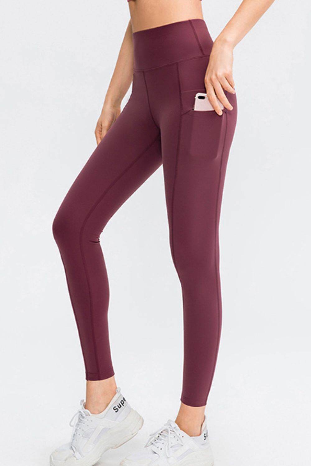 Wide Waistband Slim Fit Long Sports Pants with Pocket - Velveta Studio