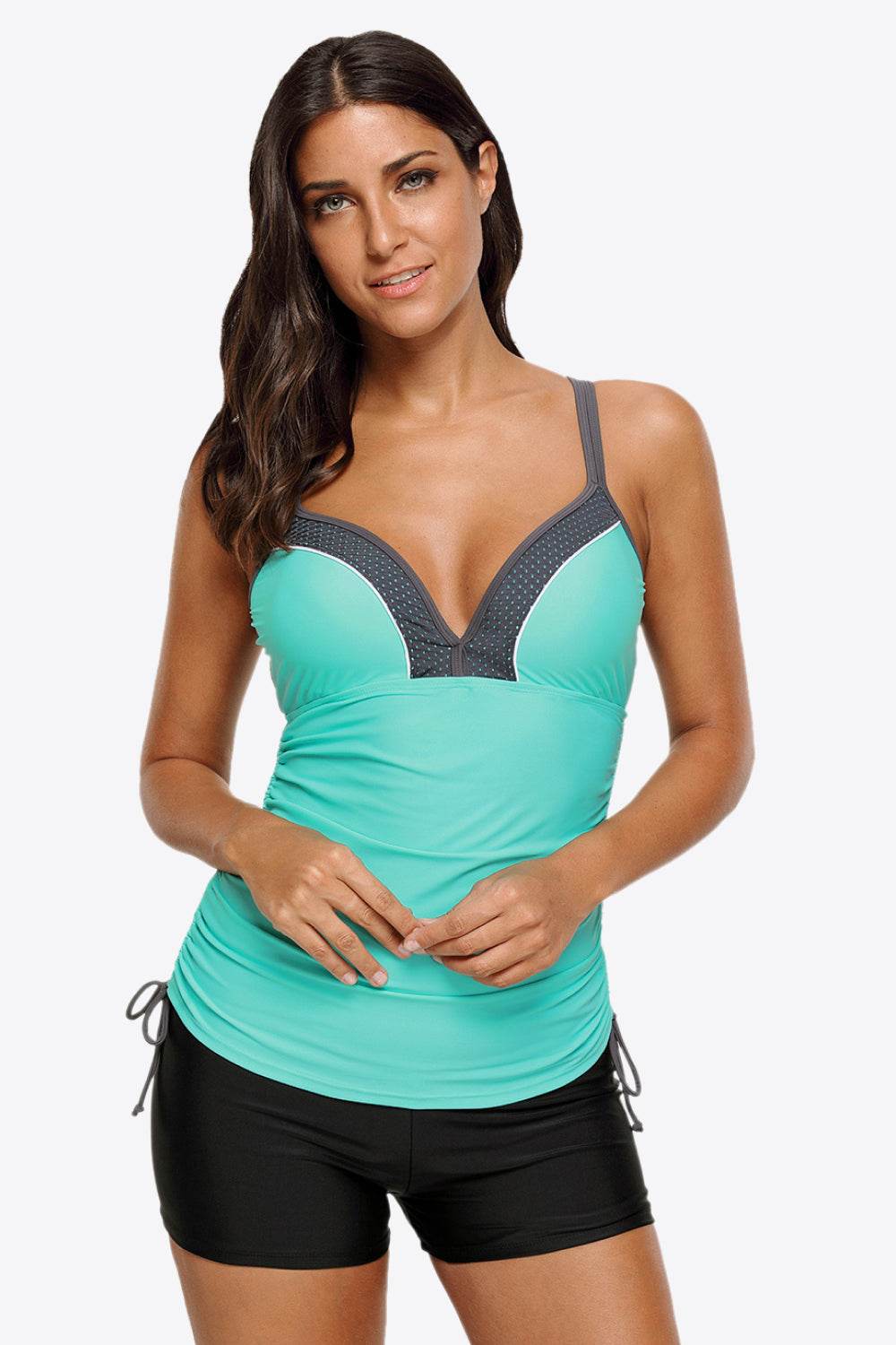 Contrast Sweetheart Neck Swim Cami - Velveta Studio