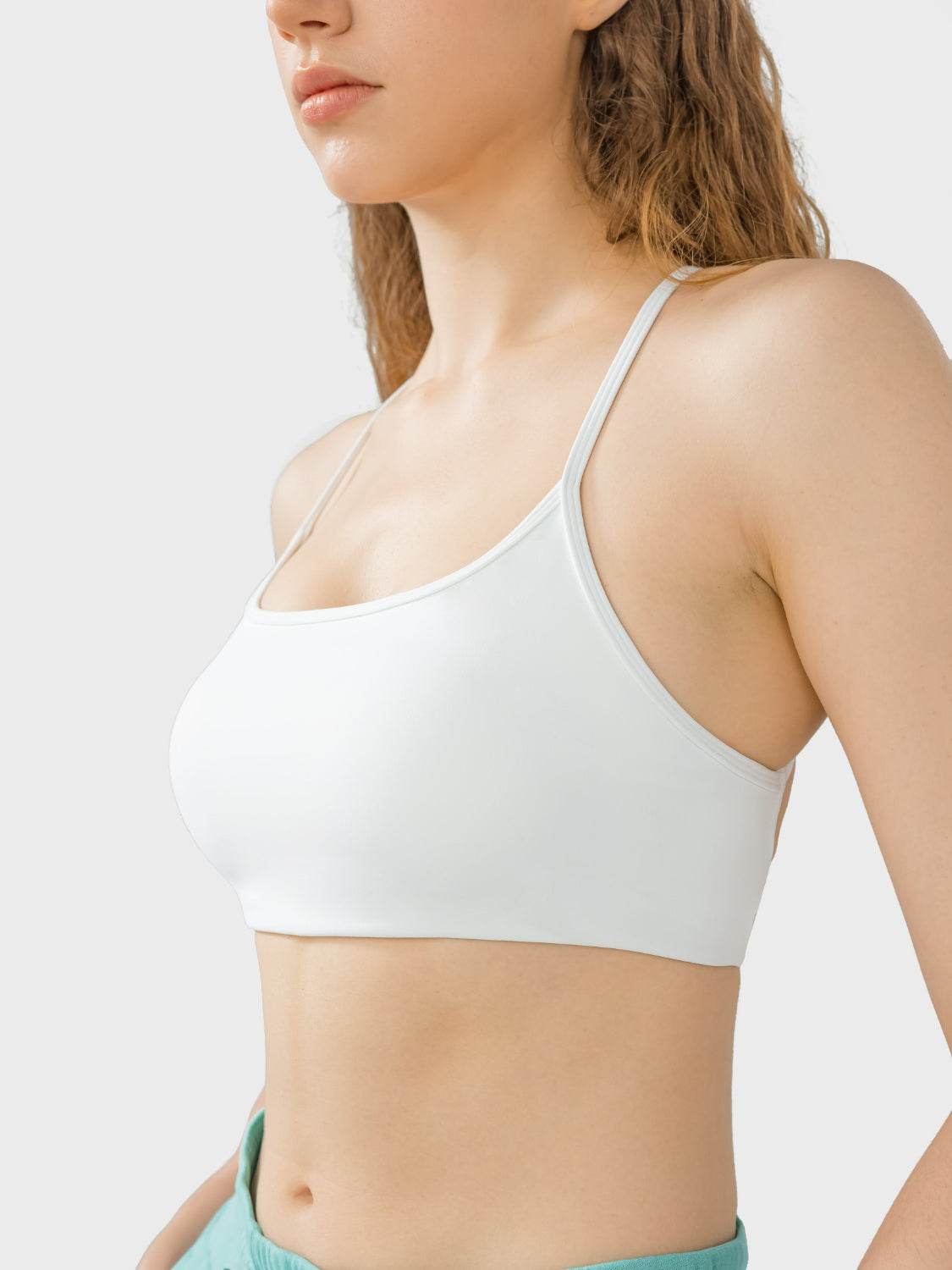 Millennia Crisscross Back Scoop Neck Active Cami with Detachable Chest Pads - Velveta Studio