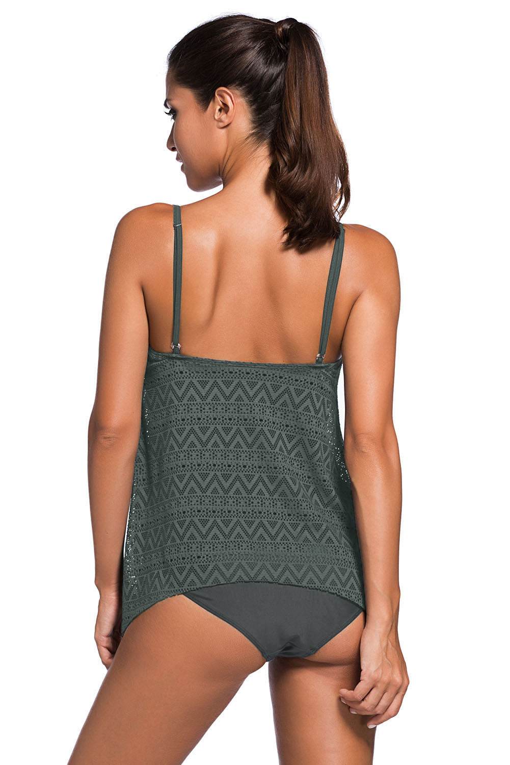 Full Size Spaghetti Strap Scoop Neck Tankini Set - Velveta Studio