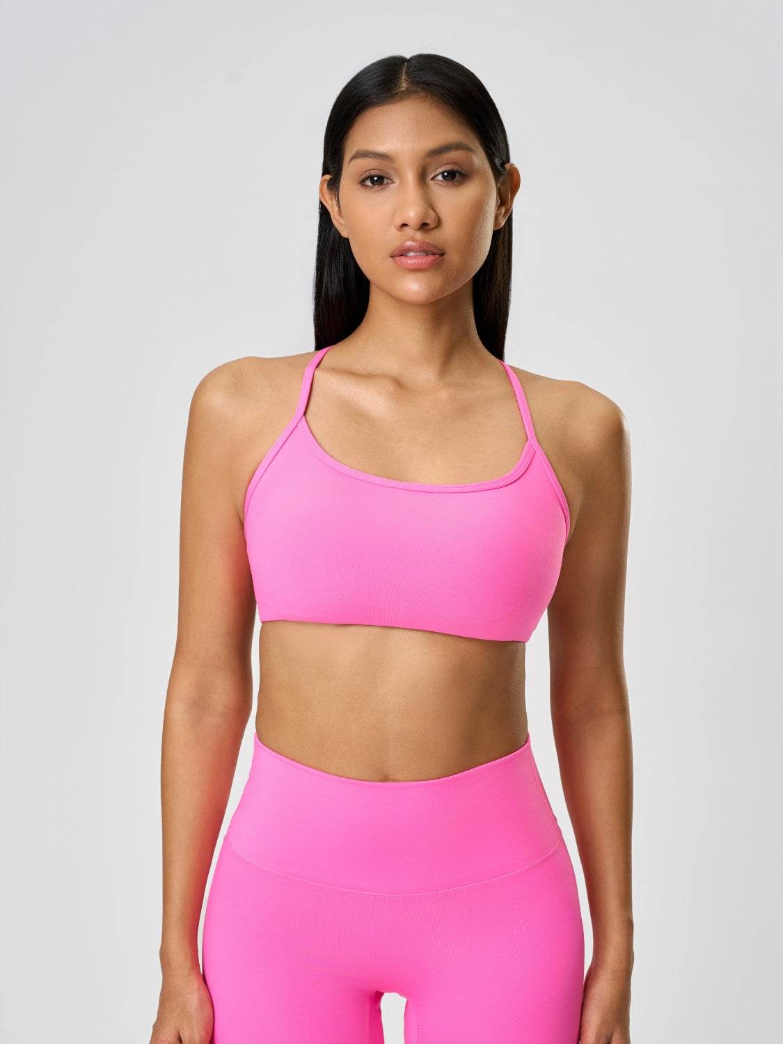 Millennia Crisscross Back Scoop Neck Active Cami with Detachable Chest Pads - Velveta Studio