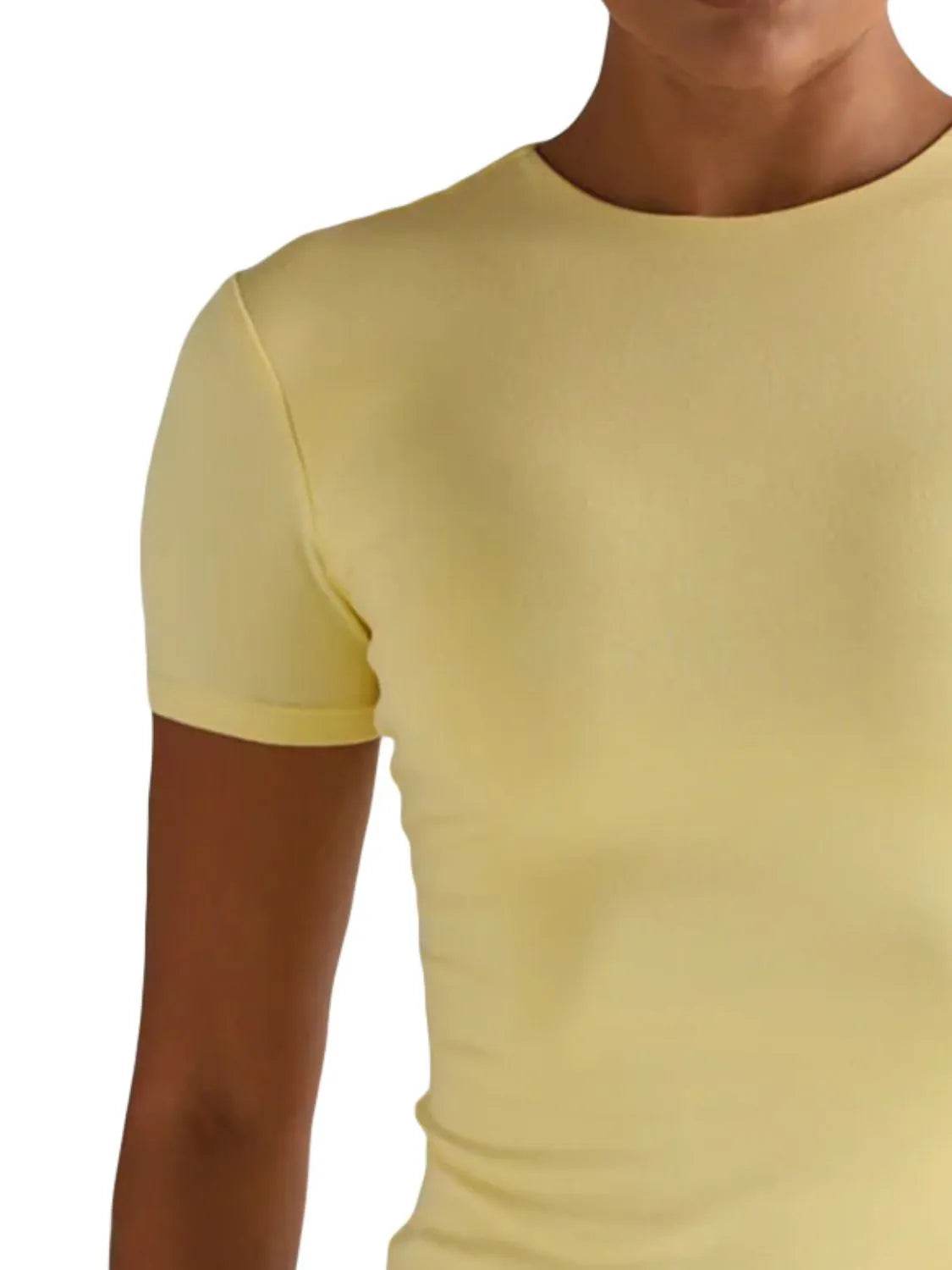 Round Neck Short Sleeve Swim Top - Velveta Studio