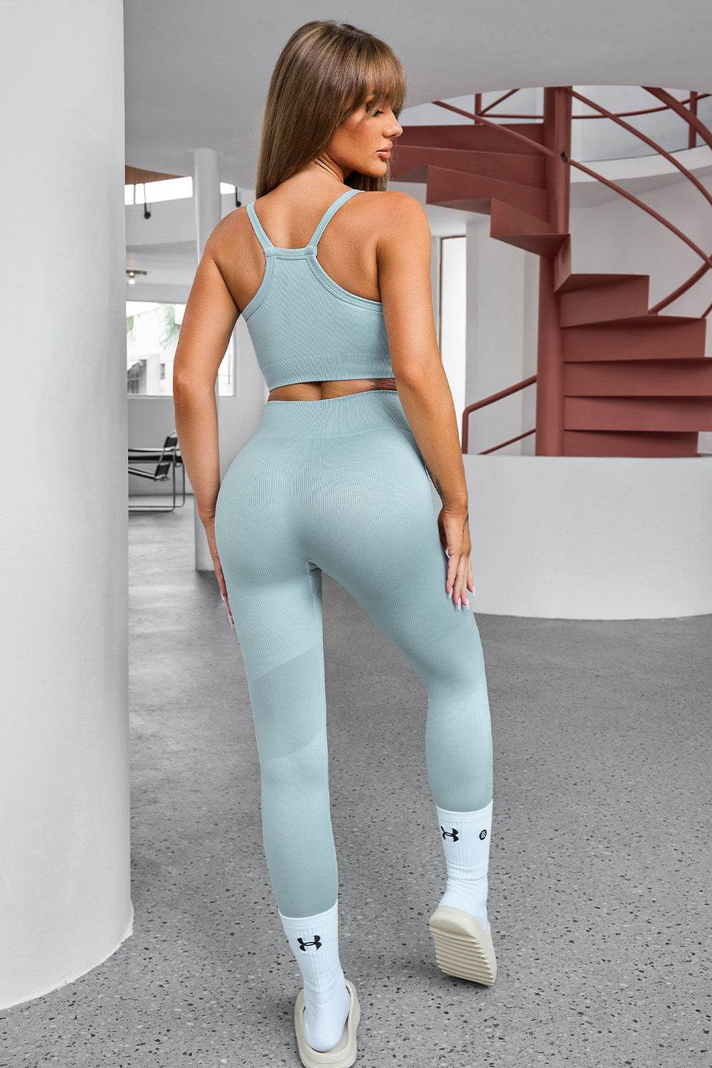 Tank Cropped Active Top and Pants Set - Velveta Studio