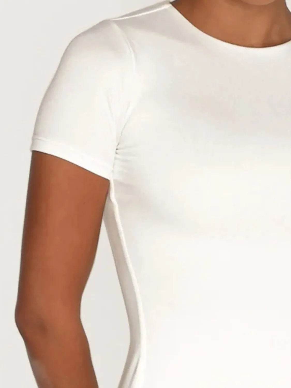 Round Neck Short Sleeve Swim Top - Velveta Studio