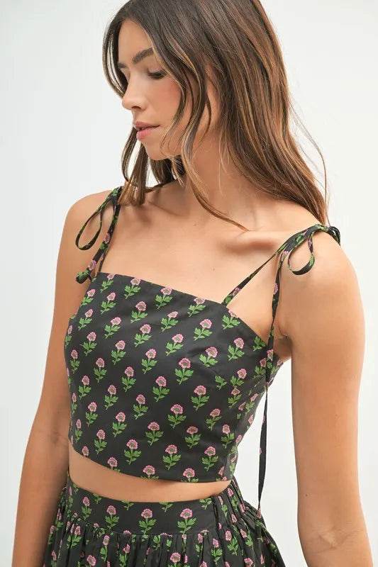 MABLE Floral Crop Top and Skirt Set - Velveta Studio