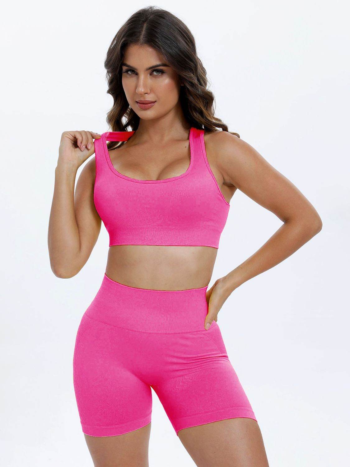 Scoop Neck Wide Strap Top and Shorts Active Set - Velveta Studio