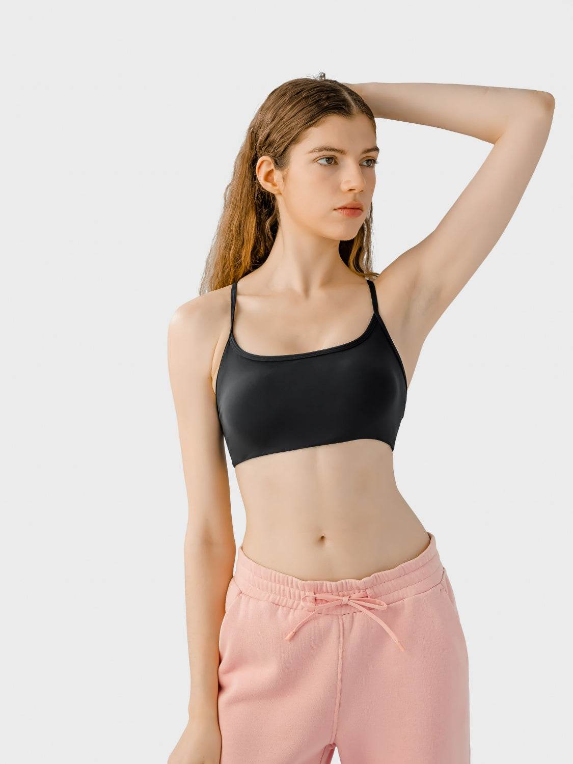 Millennia Crisscross Back Scoop Neck Active Cami with Detachable Chest Pads - Velveta Studio