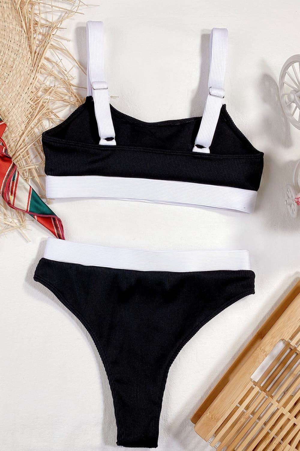 Color Block Scoop Neck Bikini Set - Velveta Studio