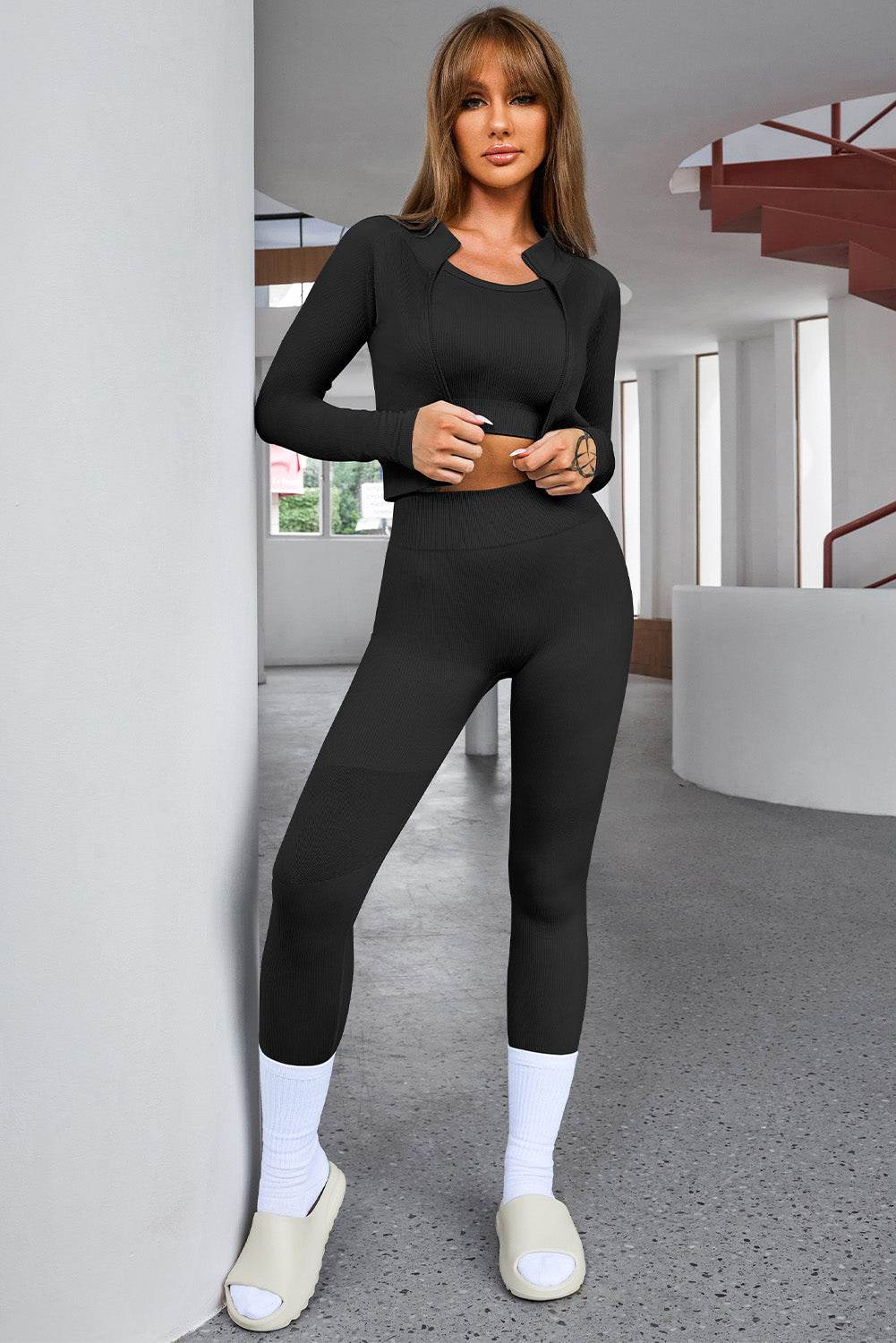 Tank Cropped Active Top and Pants Set - Velveta Studio