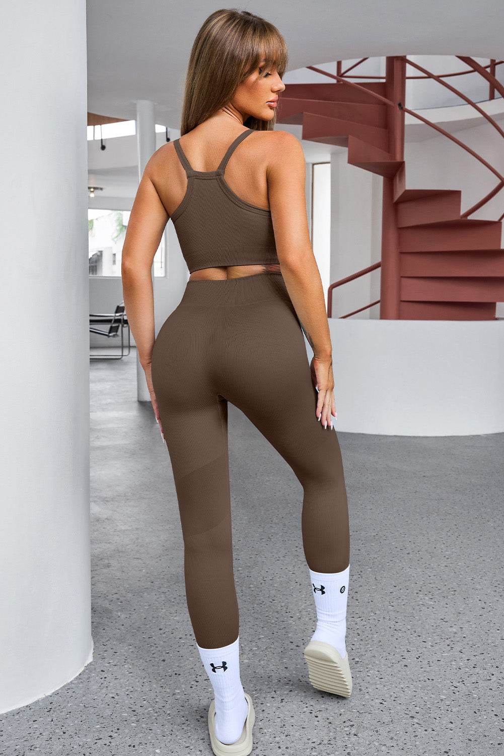 Tank Cropped Active Top and Pants Set - Velveta Studio