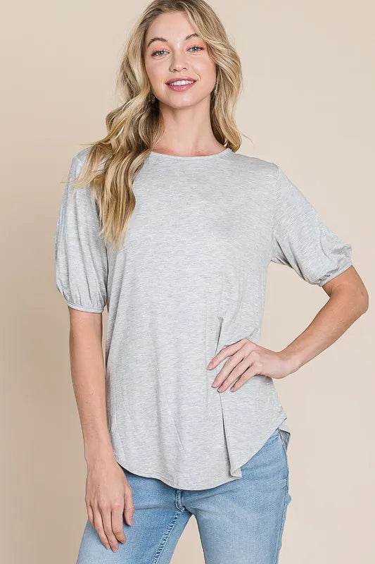 BOMBOM Soft Rayon Puff Sleeve T-Shirt - Velveta Studio