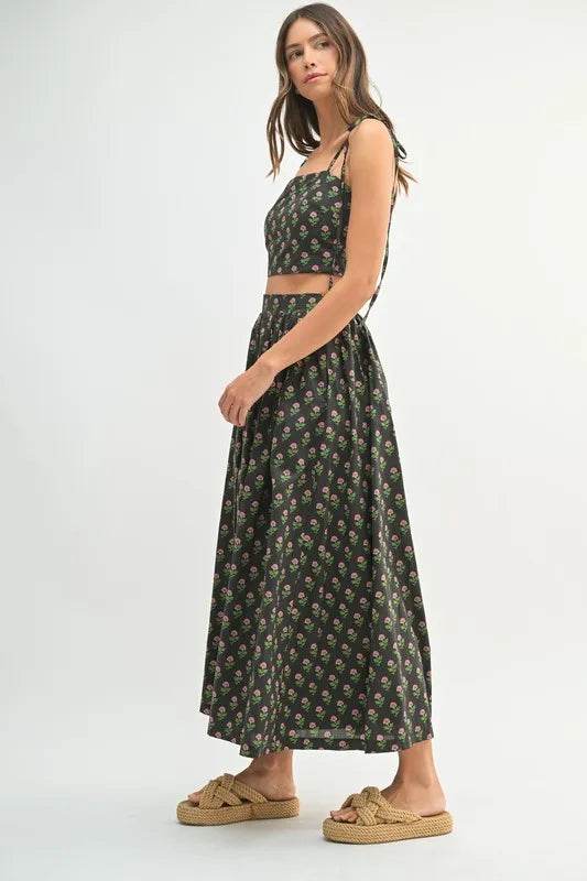 MABLE Floral Crop Top and Skirt Set - Velveta Studio