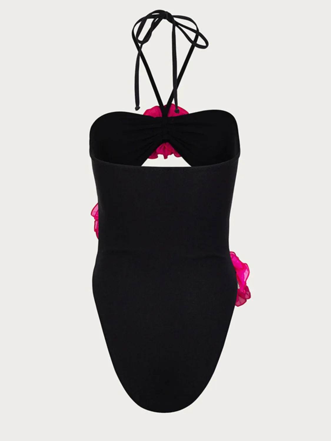 Flower Cutout Halter Neck One-Piece Swimwear - Velveta Studio