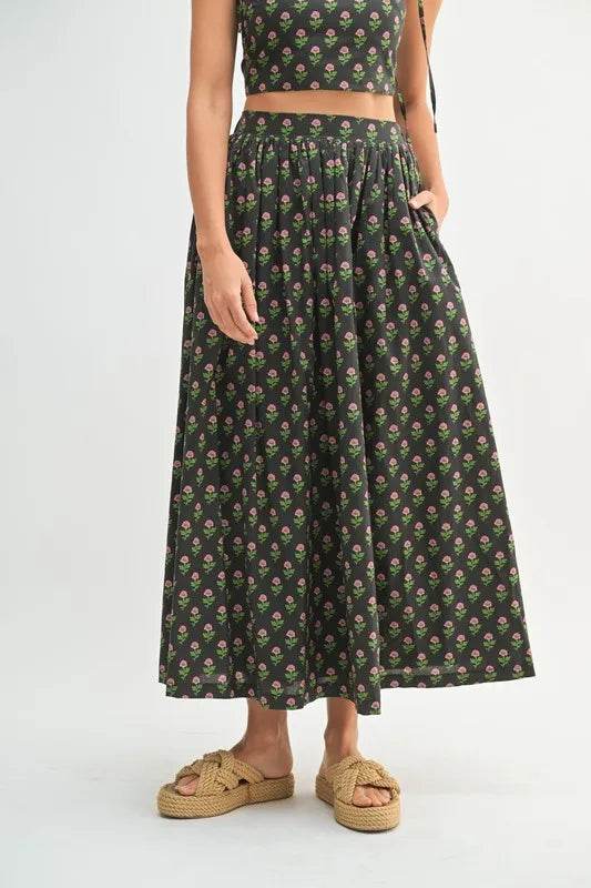 MABLE Floral Crop Top and Skirt Set - Velveta Studio