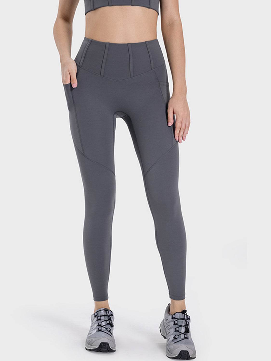 Millennia Pocketed High Waist Active Leggings - Velveta Studio