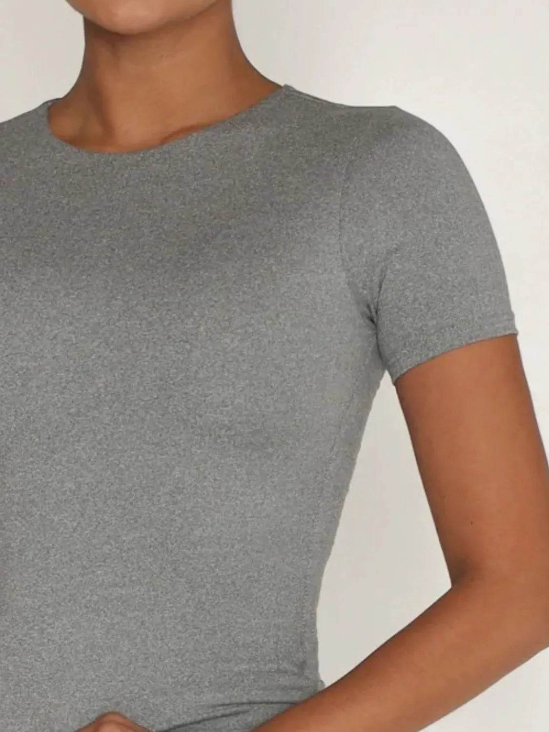 Round Neck Short Sleeve Swim Top - Velveta Studio