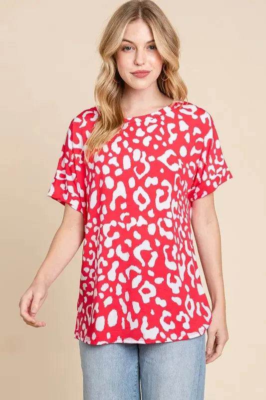 BOMBOM Animal Print Stretchy T-Shirt - Velveta Studio