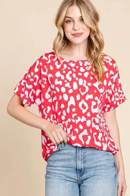 BOMBOM Animal Print Stretchy T-Shirt - Velveta Studio
