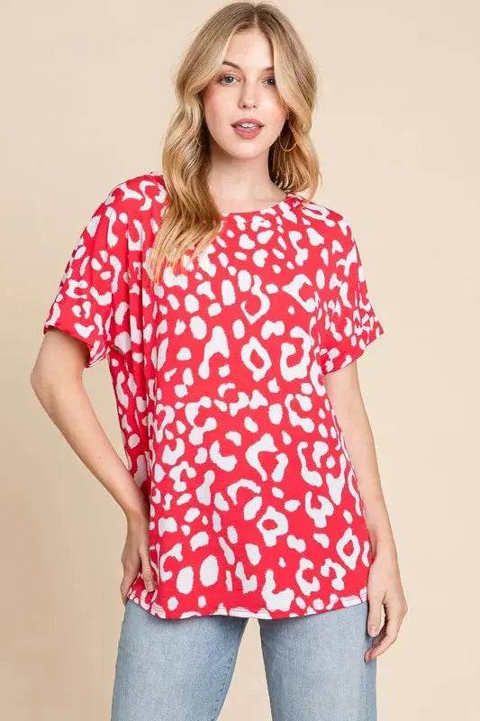 BOMBOM Animal Print Stretchy T-Shirt - Velveta Studio