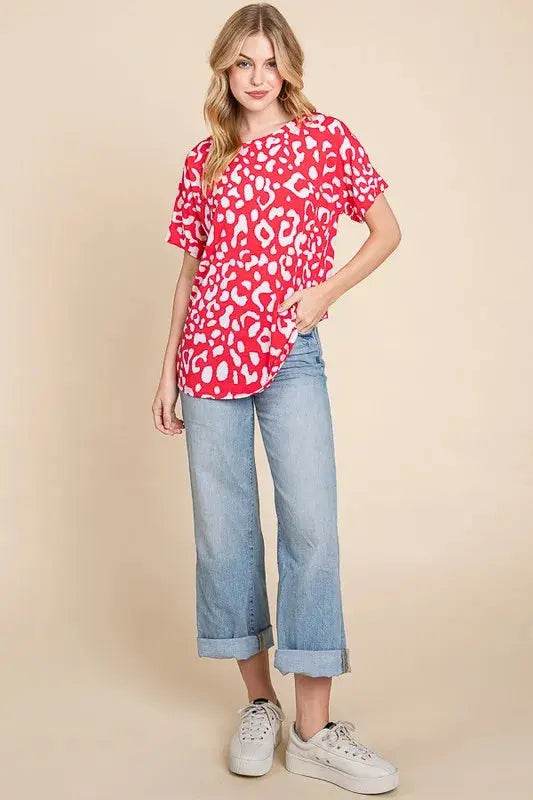 BOMBOM Animal Print Stretchy T-Shirt - Velveta Studio