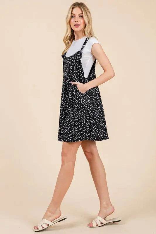 BOMBOM Floral Print Overalls with Pockets - Velveta Studio