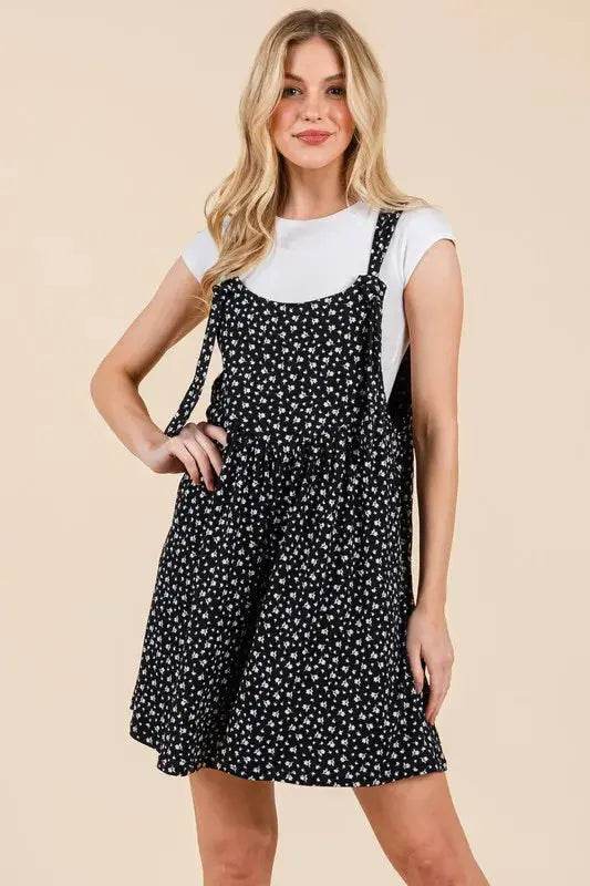 BOMBOM Floral Print Overalls with Pockets - Velveta Studio