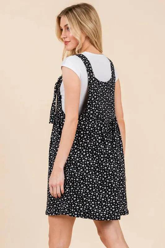 BOMBOM Floral Print Overalls with Pockets - Velveta Studio